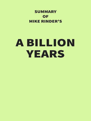 cover image of Summary of Mike Rinder's a Billion Years